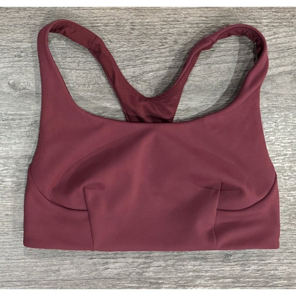 Lululemon Womens Maroon Wunder Train Racerback Sports Bra Size 4 No Pads